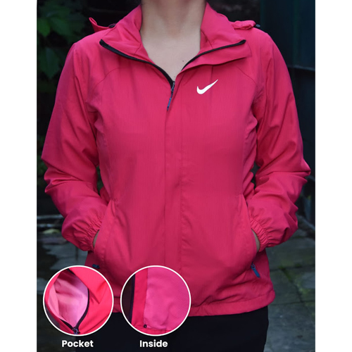 Women's Rose Pink Hooded Wind Resistant/Water Repellent Windbreaker Jacket